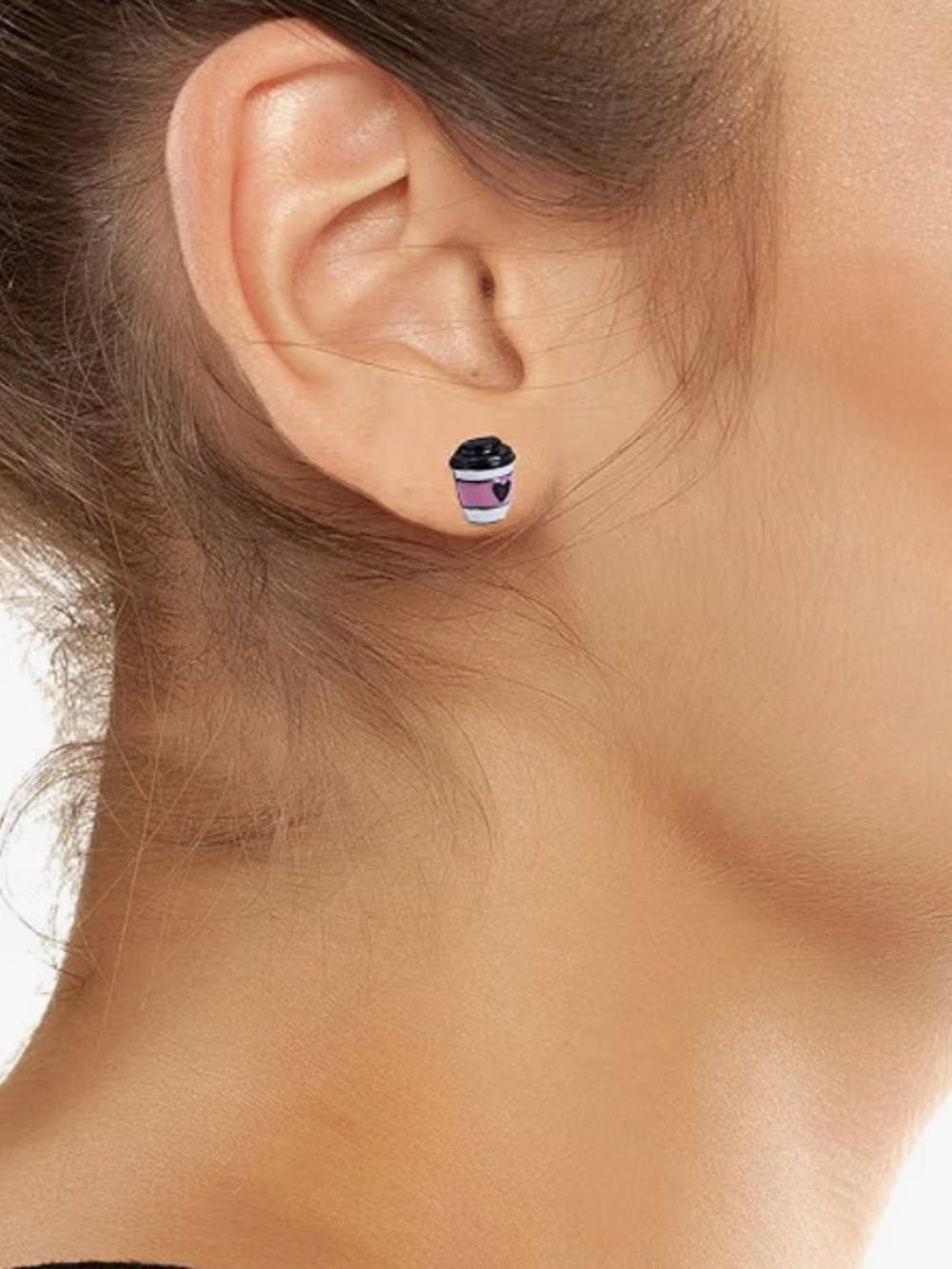 Betsey Johnson Coffee Cup Stud Earrings - NEW - Picture 2 of 2